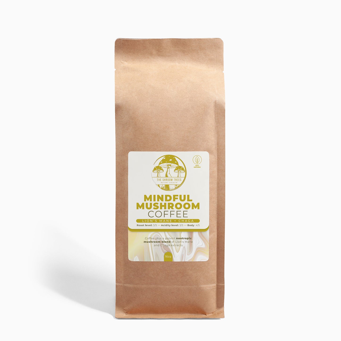 Mindful Mushroom Coffee - Lion’s Mane & Chaga 16oz