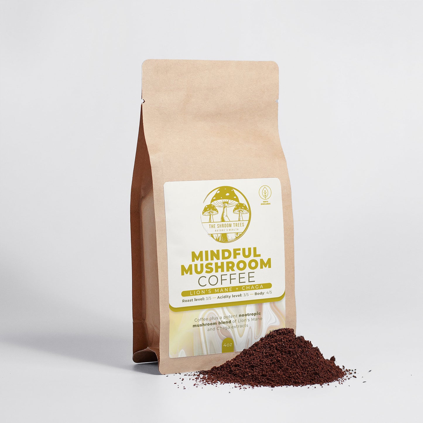 Mindful Mushroom Coffee - Lion’s Mane & Chaga 4oz